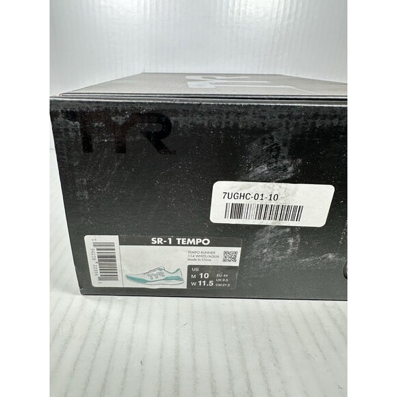 Size 10 TYR SR-1 Tempo White Aqua Athletic Running Training Gym Shoes Mens NEW main image 4